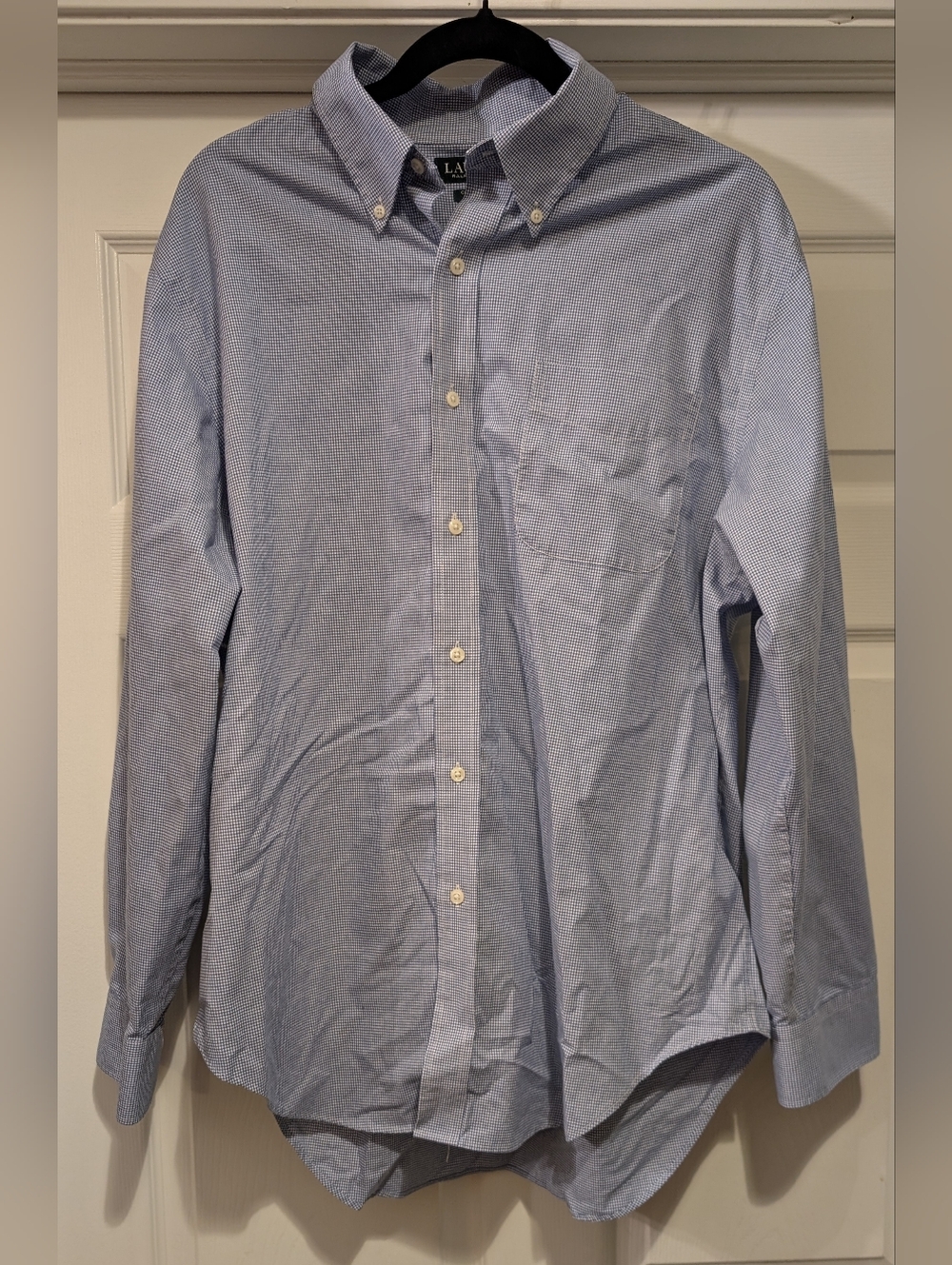 Lauren Ralph Lauren Blue White Checkered Classic Fit Non Iron 17 34/35 Shirt Men
